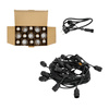 Garten Girlande Lichterkette 500lm 2700K Warm 15x E27 Schwarz IP44 15m Baja Kobi