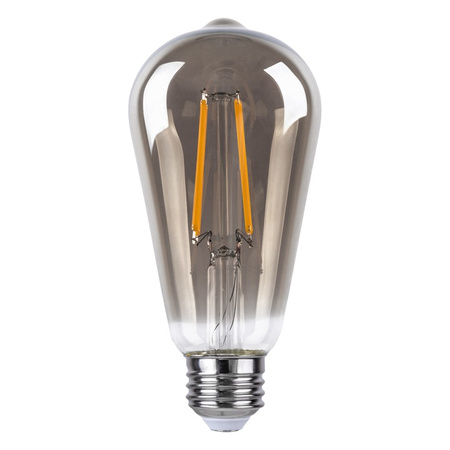 E27 ST64 LED Lampen 6W = 50W 650lm 2200K Warm 360° Filament geräuchert