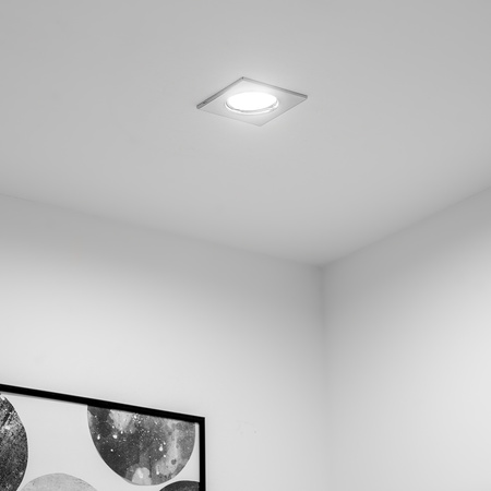 Halogen-Einbauleuchte Fixed Square PAVO Chromblech MR16 GU10 LUMILED