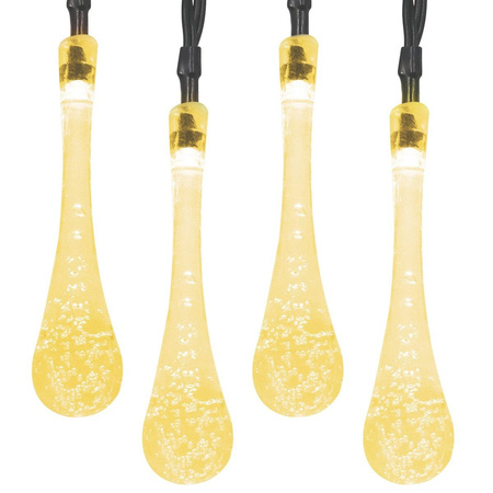 Solar Hängegirlande 20 LED Teardrops Gartenlampe 580 cm Eiszapfen warme Farbe