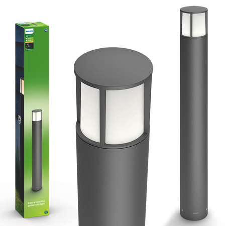 LED-Gartenleuchte für den Außenbereich STOCK myGarden 6W 2700K IP44 Mast 77cm Anthrazit PHILIPS