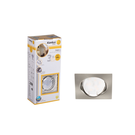 Set aus 3x LED Einbaustrahler Verstellbar GU10 Chrom Tribis Kanlux