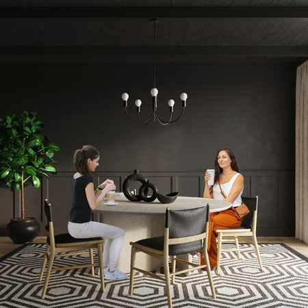 LED PICCOLO Hängeleuchte 5xE27 Kronleuchter Schwarz SOLLUX