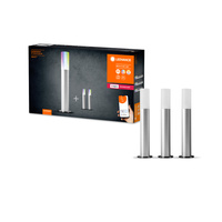 3x LED Gartenmast im Freien stehend 3W 420lm RGBW 3P Dimmbar IP65 Grau SMART+ ZigBee Garten Ledvance