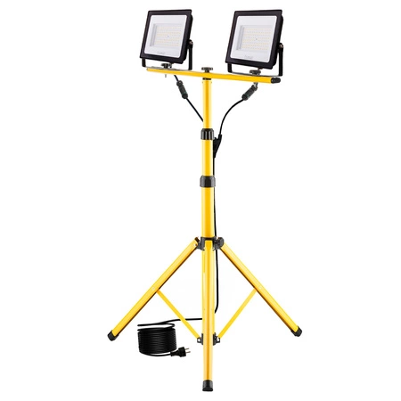 LED-Flutlicht ZUNA2 Halogenlampe 2x 100W 6500K auf Stativ + Kabel + Hermetischer Anschluss LUMILED