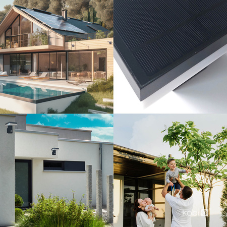 Solar-LED-Gartenwandleuchte 5,5W 4000K Schwarz Elevation Lamp SOLARIS 2 Kobi