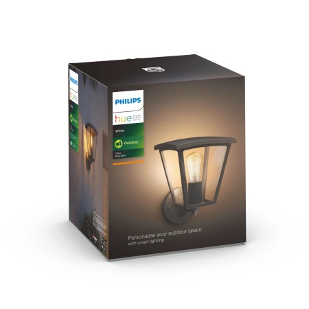 INARA E27 IP44 LED-Fassadenlaterne Gartenlampe Schwarz PHILIPS HUE