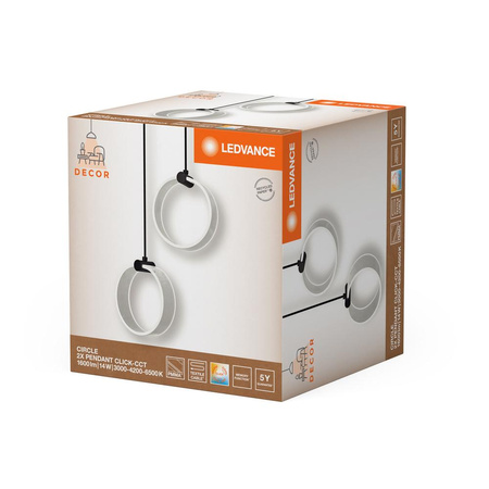 LED Dekorative Hängende Deckenlampe 14W 930lm 3000K - 4200K - 6500K CCT Schwarz Dekor Ledvance