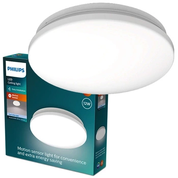 LED Plafond Deckenleuchte 12W 1500lm 4000K mit Dämmerungssensor Weiß Acuna Philips