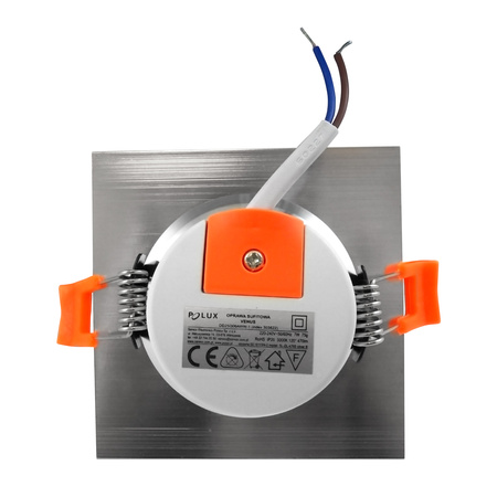 Quadratische Einbauleuchte VENUS LED silber 7W 570lm warm 3000K GOLDLUX (Polux)