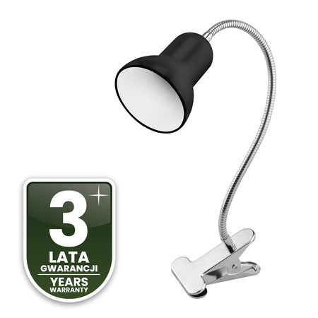 Schreibtischlampe Tisch Verstellbar DONA Schule Nachtlicht E27 Clip Schwarz LUMILED