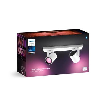 Philips HUE Weiß und Farbe Ambiance Lampe Argenta 2x4.2W Bluetooth Zigbee