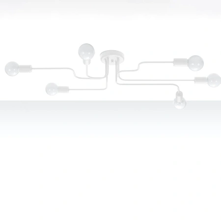 HECTOR Deckenleuchte 6xE27 Kronleuchter Weiß Industrial SOLLUX