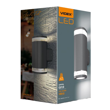 Außenwandleuchte IP54 2x GU10 Grau BRUNO Videx