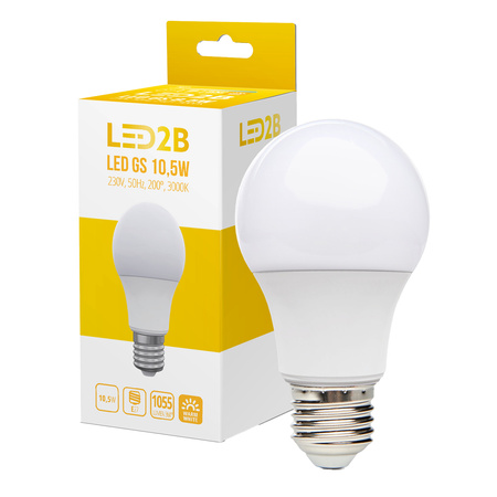 LED-Glühbirne E27 Ball 10.5W 1055lm 3000K Kalt 200° LED2B Kobi