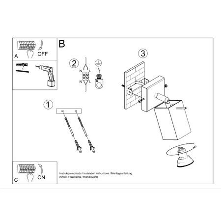 LED MERIDA GU10Wandleuchte Moving grey SOLLUX