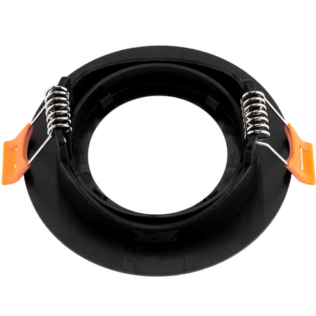 Set Halogen-Einbauleuchte VENTUS Schwarz Rund + LED-Leuchtmittel GU10 5W Warm 120° Lumiled