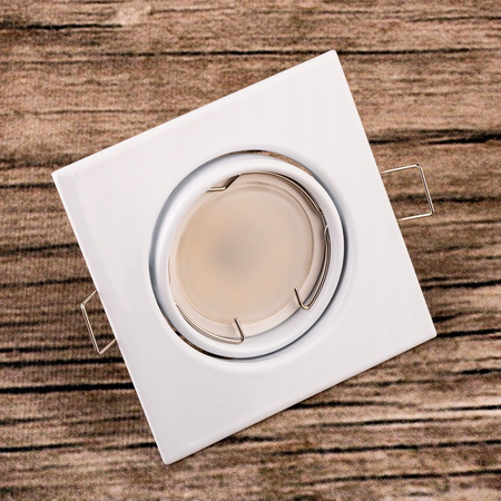 Einbaustrahler GU10, MR16 Einbauspot HALOGEN Quadrat beweglich Weiße Blech PICTOR LUMILED