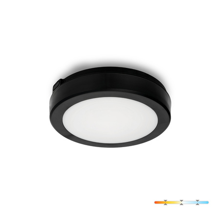 LED-Badezimmer-Deckenleuchte Aufputz 12W 1140lm 4000K 120° Schwarz IP65 Nairos Kobi