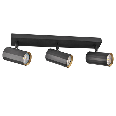 Wand- und Deckenstrahlerleuchte 3x GU10 Schwarzgold NICEA Sanico Goldlux