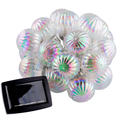 Solar Garten Girlande 20x LED Lichterkette Dekorative Kugeln 5.8m Kalt