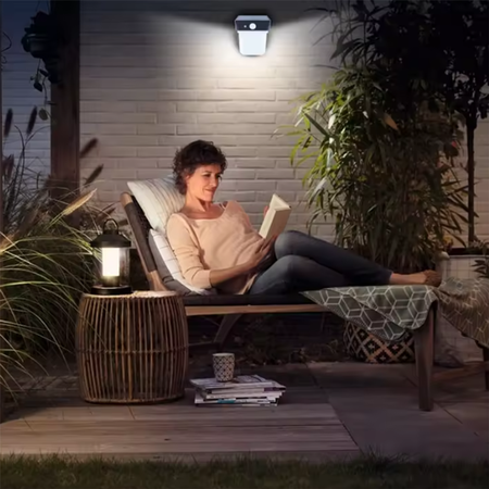 LED-Solar-Gartenlampe Fassaden-Wandleuchte 4000K IP54 Bewegungs- und Dämmerungssensor