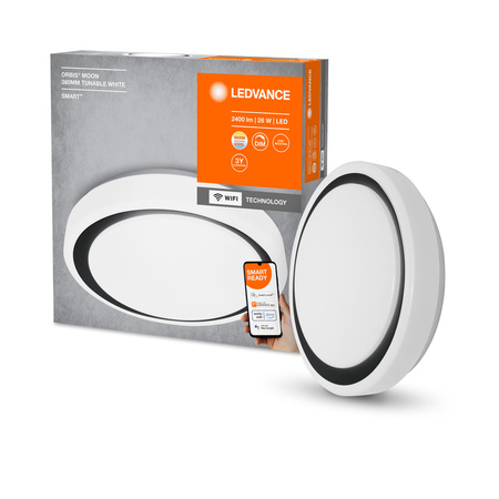 Plafon LED Deckenleuchte schwarz ORBIS Moon 24W 2500lm warm-kalt 38cm SMART+ WiFi LEDVANCE