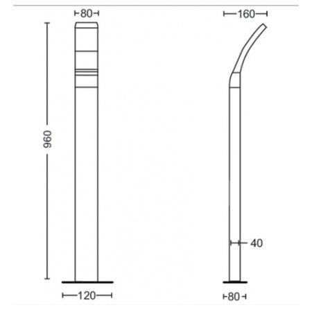 Outdoor-LED-Gartenlampe SPLAY myGarden 12W 4000K IP44 Mast 96cm Anthrazit PHILIPS