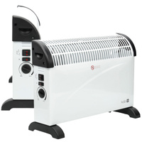 Einstellbare elektrische Konvektorheizung 2000W TURBO Weiß und Schwarz Kobi