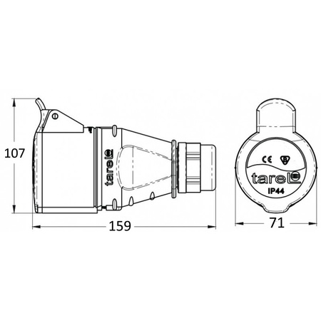 Tragbare Schnellanschluss-Isolationssteckdose 32A 400V 3P+N+Z IP44