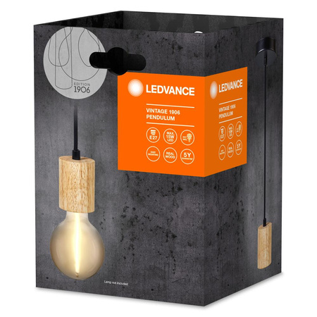 E27 Hängende Deckenleuchte Braun Vintage 1906 Pendel Ledvance