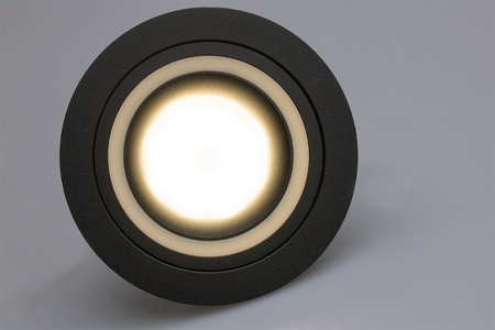 Glas-Einbaustrahler GU10, Einbauspot HALOGEN Runde Fest Schwarz TRIBUS LUMILED