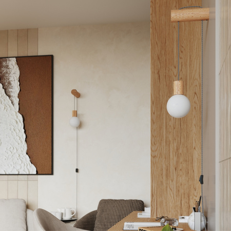 Wandleuchte Überhang G9 Naturholz Weiß Nimbi Peach Puff SL.1645 Sollux