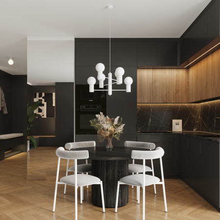 Kronleuchter Pendelleuchte 6x G9 Aluminium Weiß Halo French Sky SL.1829 Sollux