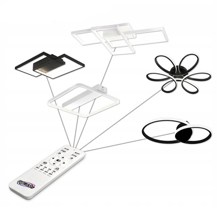 LED-Kronleuchter-Deckenleuchte 90W CCT GALAXIS VELA Weiß + Fernbedienung