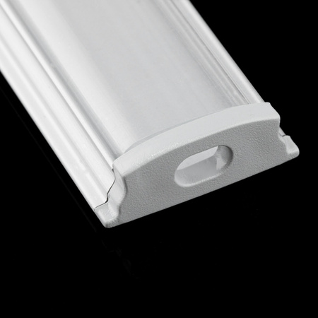 Aluminium LED-Profil KM34 mit Klarglasabdeckung und Endkappen, 1m Silber LUMILED