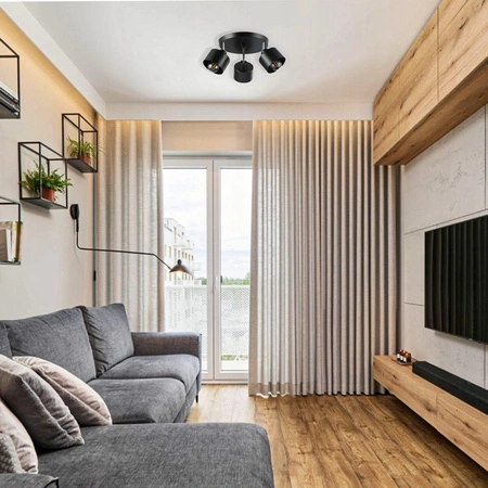 Wandsteckdose Aufbaulampe Beweglich E27 Rund Schwarz Elza Masterled