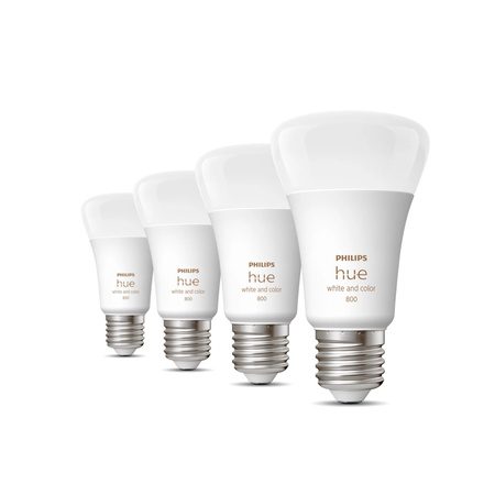 4PAK LED-Glühbirne E27 A60 6,5W CCT RGB PHILIPS HUE Weiß & COLOR Ambiente Bluetooth Zigbee