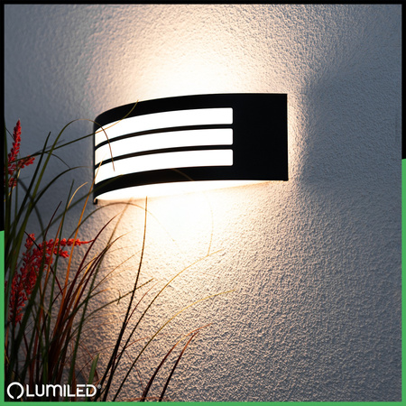 Wandleuchte Außen E27, Garten-Wandleuchte IP44 Schwarz FREESIA LUMILED