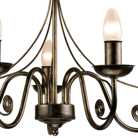 DONATO Hängelampe 5xE27 Kronleuchter Schwarz Klassisch LM-5.29 Lamkur