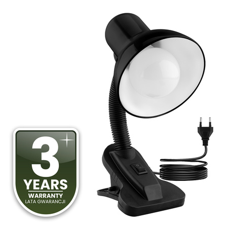 Verstellbare Tischleuchte LIRIA School Night Light E27 Clip Schwarz LUMILED