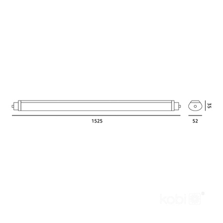 LED hermetische Leuchte 48W 5760lm 4000K Neutral IP65 IK06 Weiß Cortez Kobi