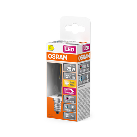 LED-Lampe B35 Kerze E14 2.2W = 25W 300lm 2700K Warm CRI90 300° Glühfaden Dimmbar SUPERSTAR PLUS CLASSIC Osram