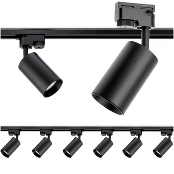 2m Stromschiene + 6x Schienenstrahler GU10 Schwarz SAGI LUMILED