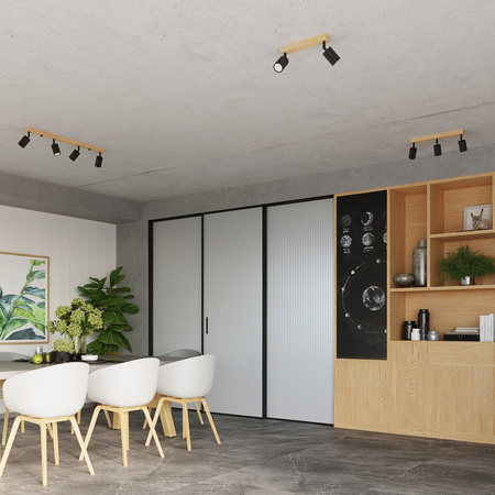 VERDO 3P 3xGU10 Schwarz Holz Skandinavisch SOLLUX Deckenleuchte