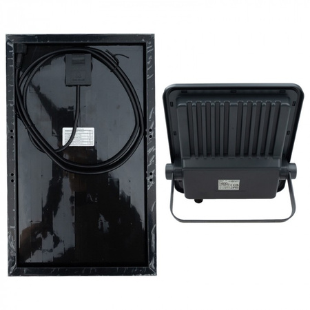 LED-Flutlicht Solar Reflektor 200W 1400lm 4000K Neutral IP65 mit Dämmerungssensor + Ecolight Fernbedienung