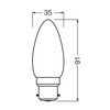 LED-Lampe B35 Kerze B22d 3.4W = 40W 470lm 2700K Warm CRI90 300° Glühfaden Dimmbar SUPERSTAR PLUS CLASSIC Osram