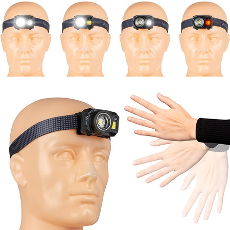 Kopf-Taschenlampe XPG3 + COB Zoom Hybrid-Netzteil VA0098 Vayox