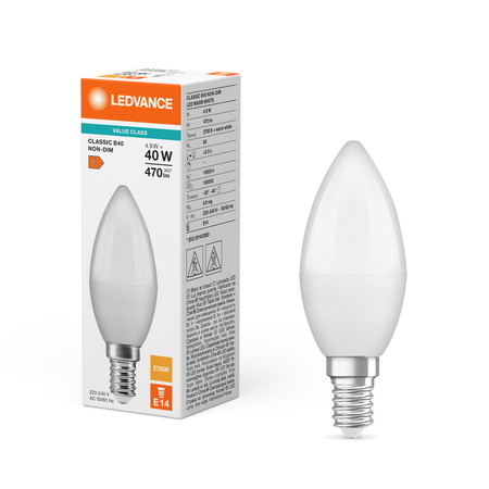 LED Lampen B37 E14 4.9W = 40W 470lm 2700K Warmweiß LEDVANCE