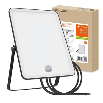 LED Fluter 50W 6500K 4500lm IP65 Schwarz mit LEDVANCE ESSENTIAL SENSOR Bewegungssensor